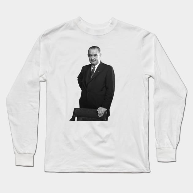 Lyndon B. Johnson Portrait Long Sleeve T-Shirt by warishellstore